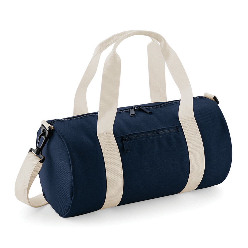 (One Size, French Navy/Off White) Bagbase Mini Barrel Bag