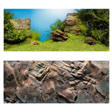 (XL, Underwater Landscape/Dark Rock) Juwel Aquarium Double Sided Poster Background