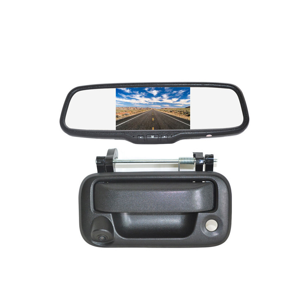 Vardsafe Tailgate Handle Reverse Backup Camera + Clip-On Rear View Mirror Monitor For Ford F150 F250 F350 F450 F550 8414756268775