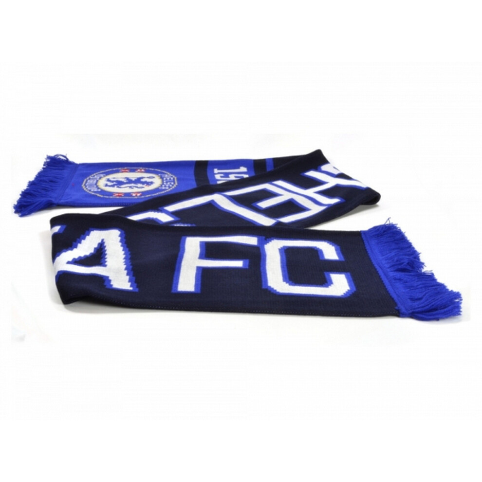Chelsea FC Official Football Jacquard Nero Design Scarf