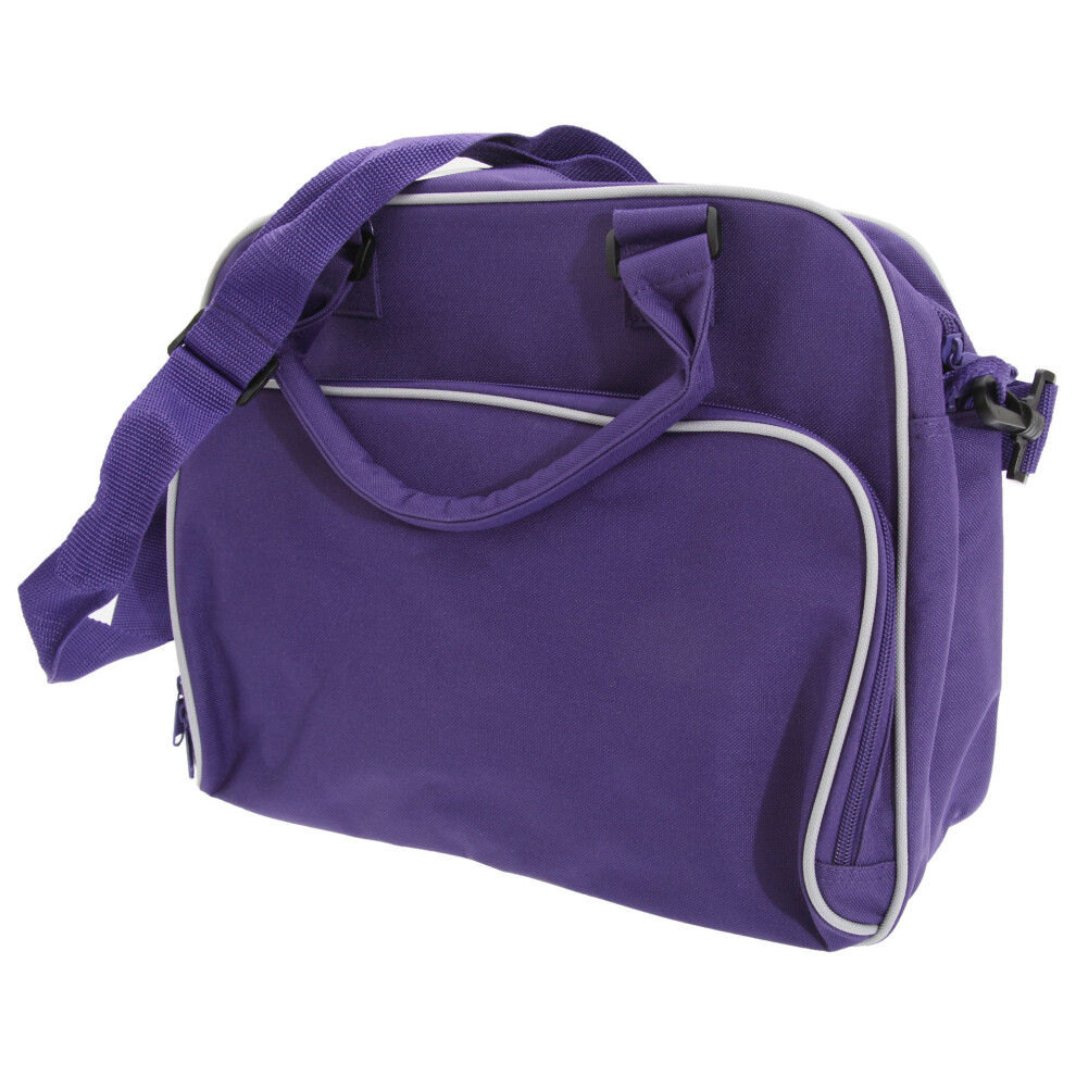 (One Size, Purple/Light Grey) Bagbase Compact Junior Dance Messenger Bag (15 Litres) (Pack of 2)