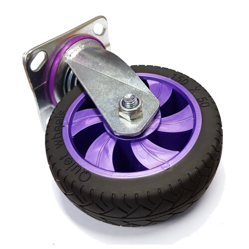 Roda de borracha resistente do rodízio do giro de 6 polegadas 150mm para o rodízio da zorra do trole 2