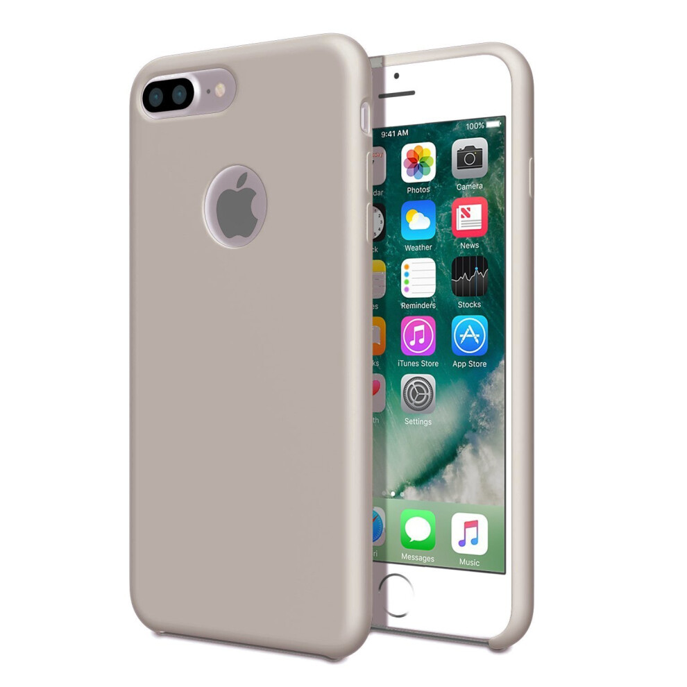 Smooth Liquid Silicone Case For Apple Iphone 7 Plus - Pebble 734463702606