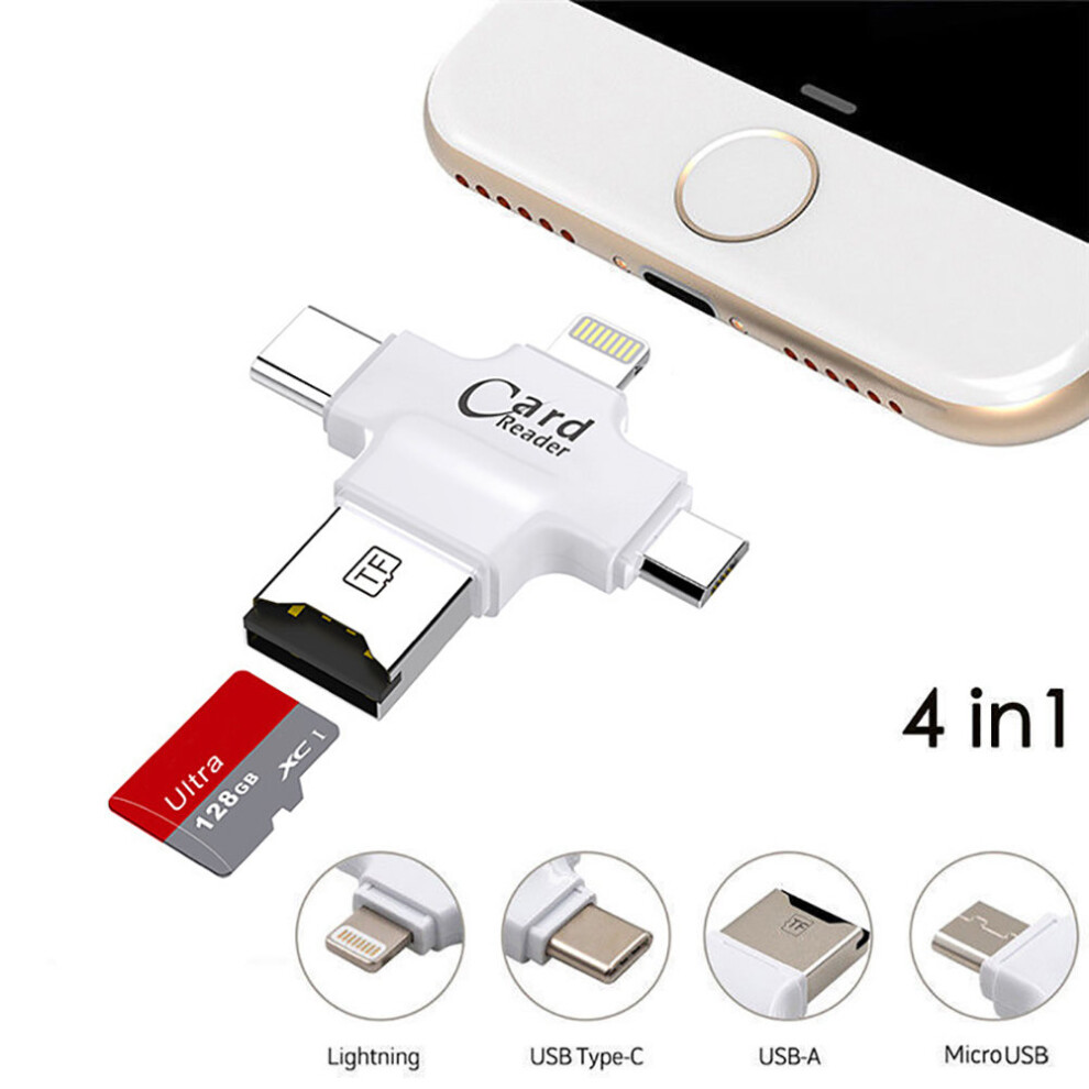 Otg Microsd Card Reader For Iphone, Galaxy S8 Type-C And Micro Usb Android 734463704464