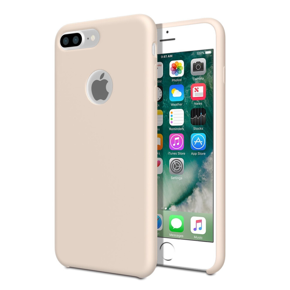 Smooth Liquid Silicone Case For Apple iPhone 7 Plus - Pink Sand