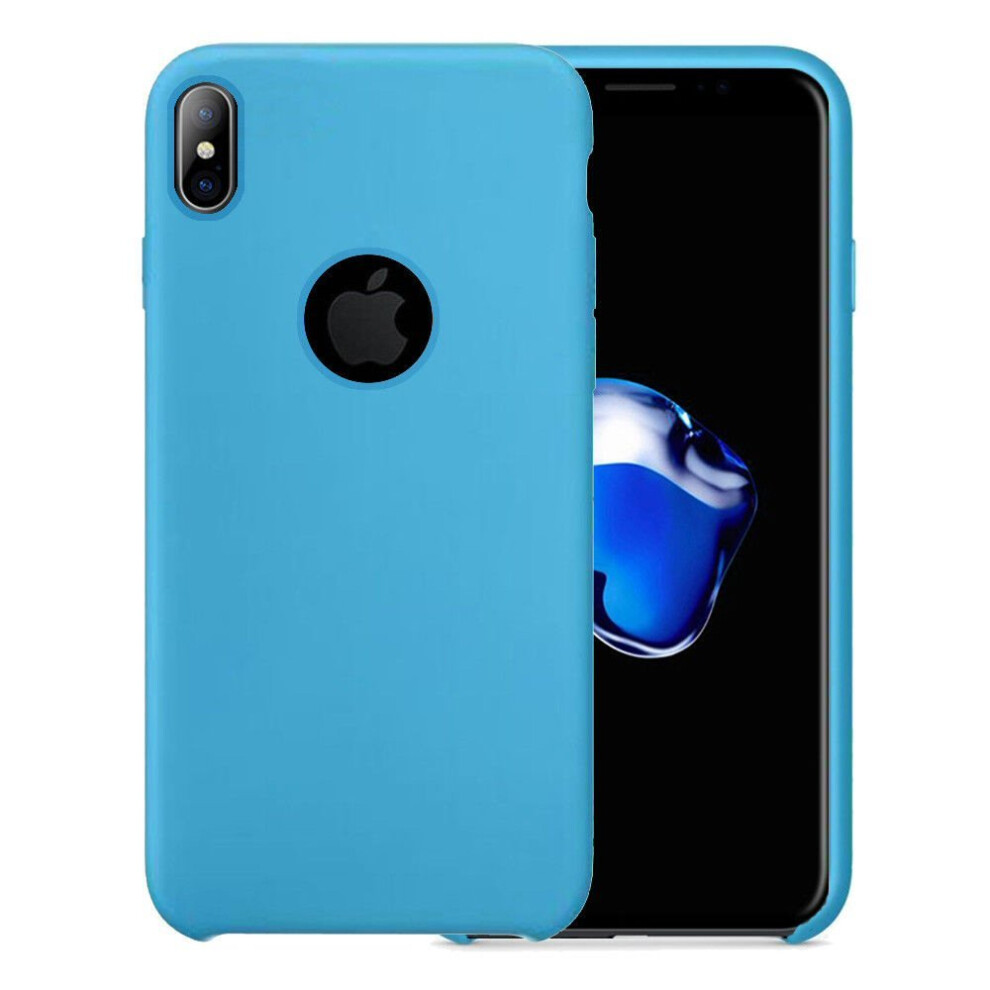 Smooth Liquid Silicone Case For Apple Iphone X - Sky Blue 734463701753