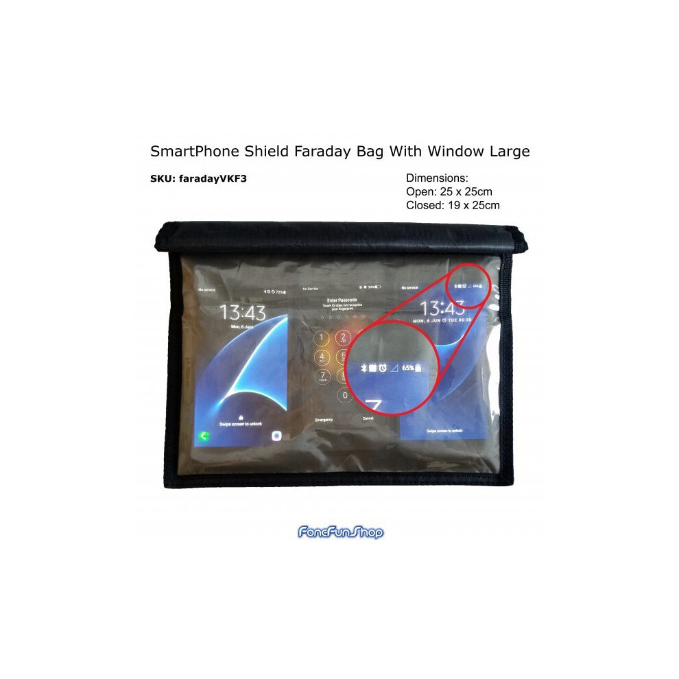 Faraday Bag Signal Blocker For Mobile Phone Shield With Window Large Vkf3 7437135026033