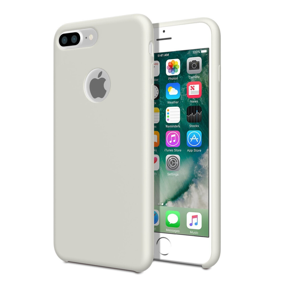Smooth Liquid Silicone Case For Apple Iphone 7 Plus - Stone 734463702651