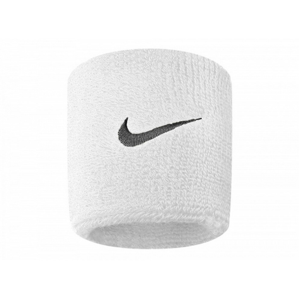 (One Size, White) Nike Unisex Adults Swoosh Wristband (Set Of 2)