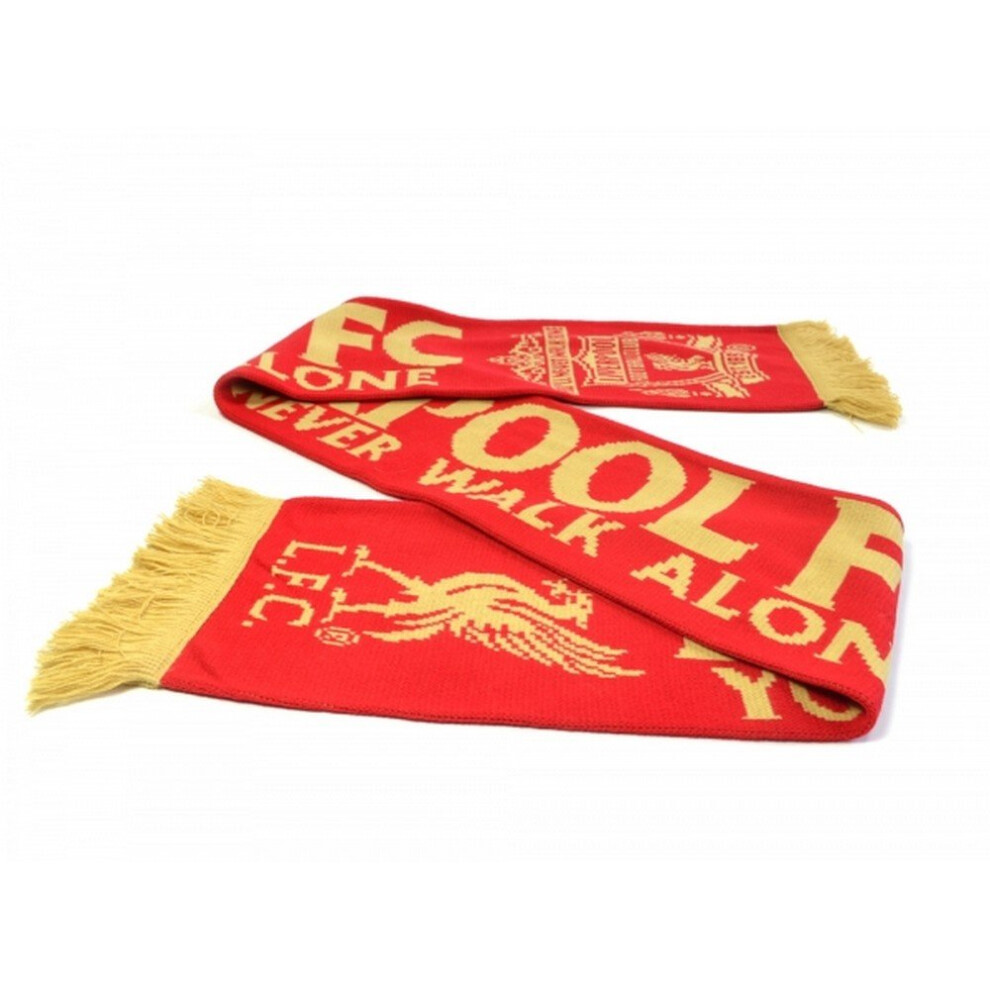 Liverpool Fc Unisex Jacquard Knitted Scarf Red