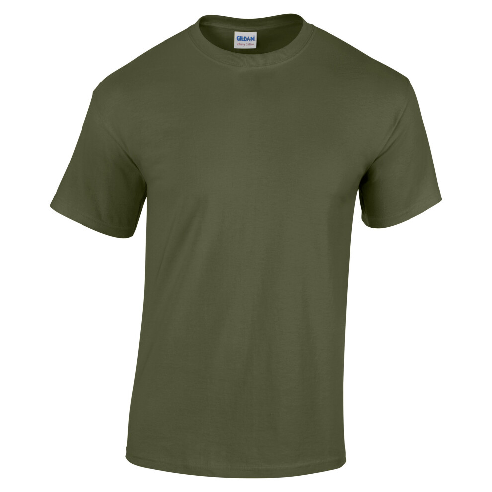 (XL, Military Green) Gildan Youth Unisex Heavy Cotton T-Shirt