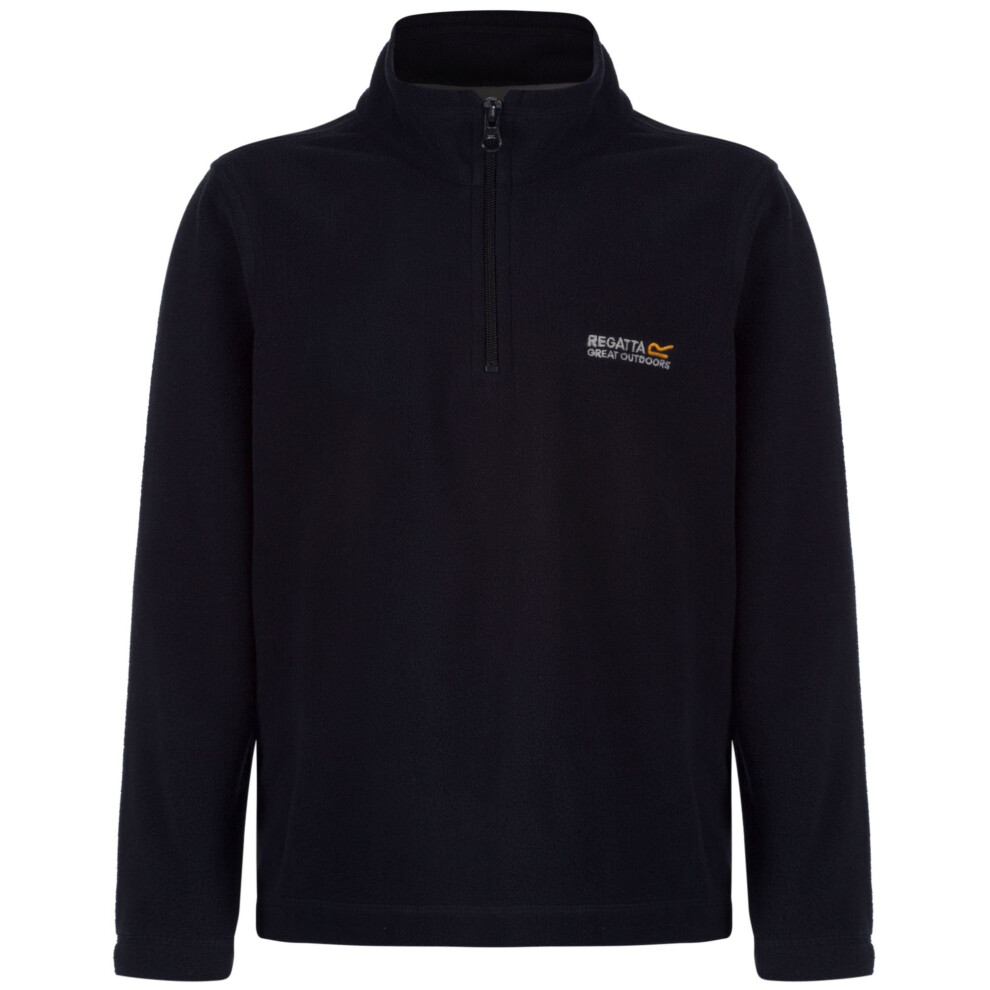 Regatta Kids Hot Shot II Fleece Half Zip Lightweight Mid-Layer Top Black - Image 3