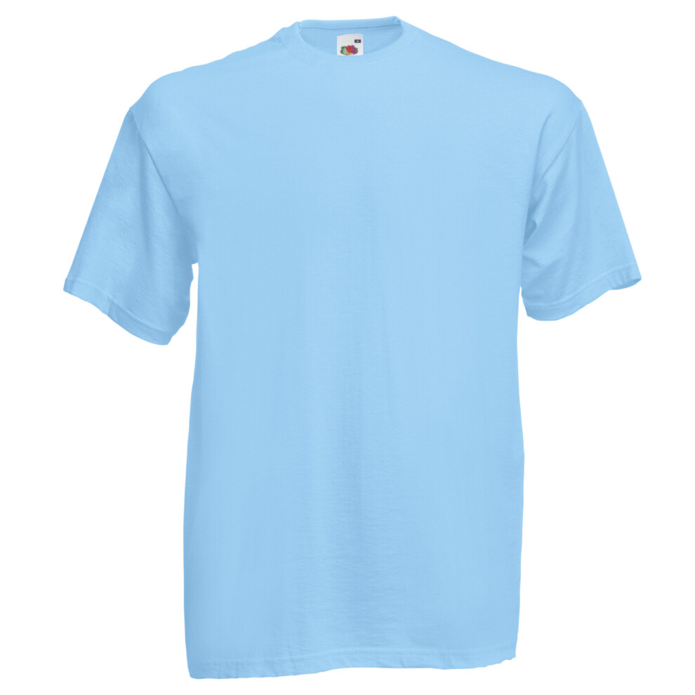 (S, Sky Blue) Fruit Of The Loom Mens Valueweight Short Sleeve T-Shirt