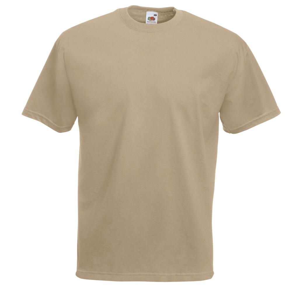 (XL, Khaki) Fruit Of The Loom Mens Valueweight Short Sleeve T-Shirt