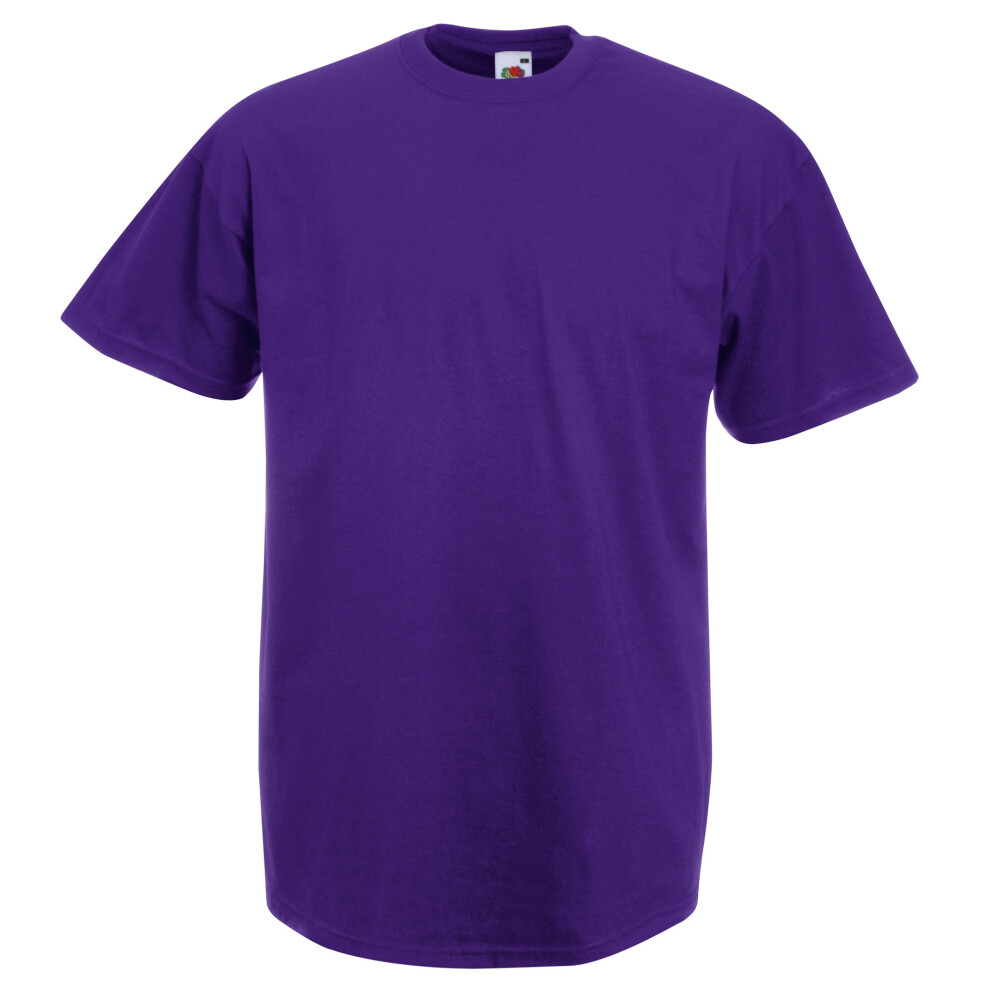 (S, Purple) Fruit Of The Loom Mens Valueweight Short Sleeve T-Shirt