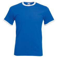 (M, Royal/White) Fruit Of The Loom Mens Ringer Short Sleeve T-Shirt