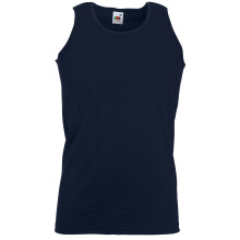 (L, Deep Navy) Fruit Of The Loom Mens Athletic Sleeveless Vest / Tank Top