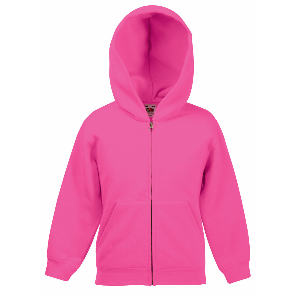 Fruit Of The Loom (5-6, Fuchsia) Childrens/Kids Unisex Hooded Sweatshirt Jacket Multicoloured