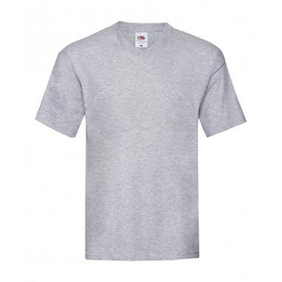 Fruit Of The Loom (3Xl, Heather ) Mens Original V Neck T-Shirt Grey
