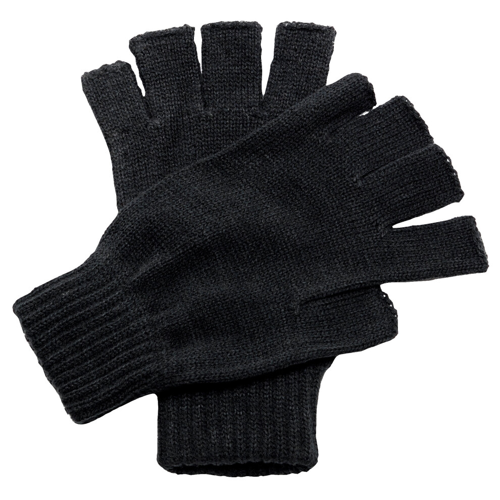 (One Size, Black) Regatta Unisex Fingerless Mitts / Gloves