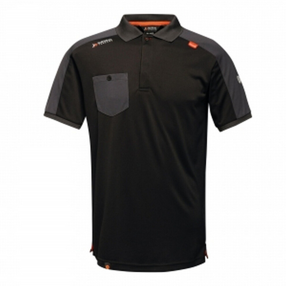 Regatta Men's Black Offensive Moisture Wicking Polo Shirt in Size L, Sports Direct - Image 3