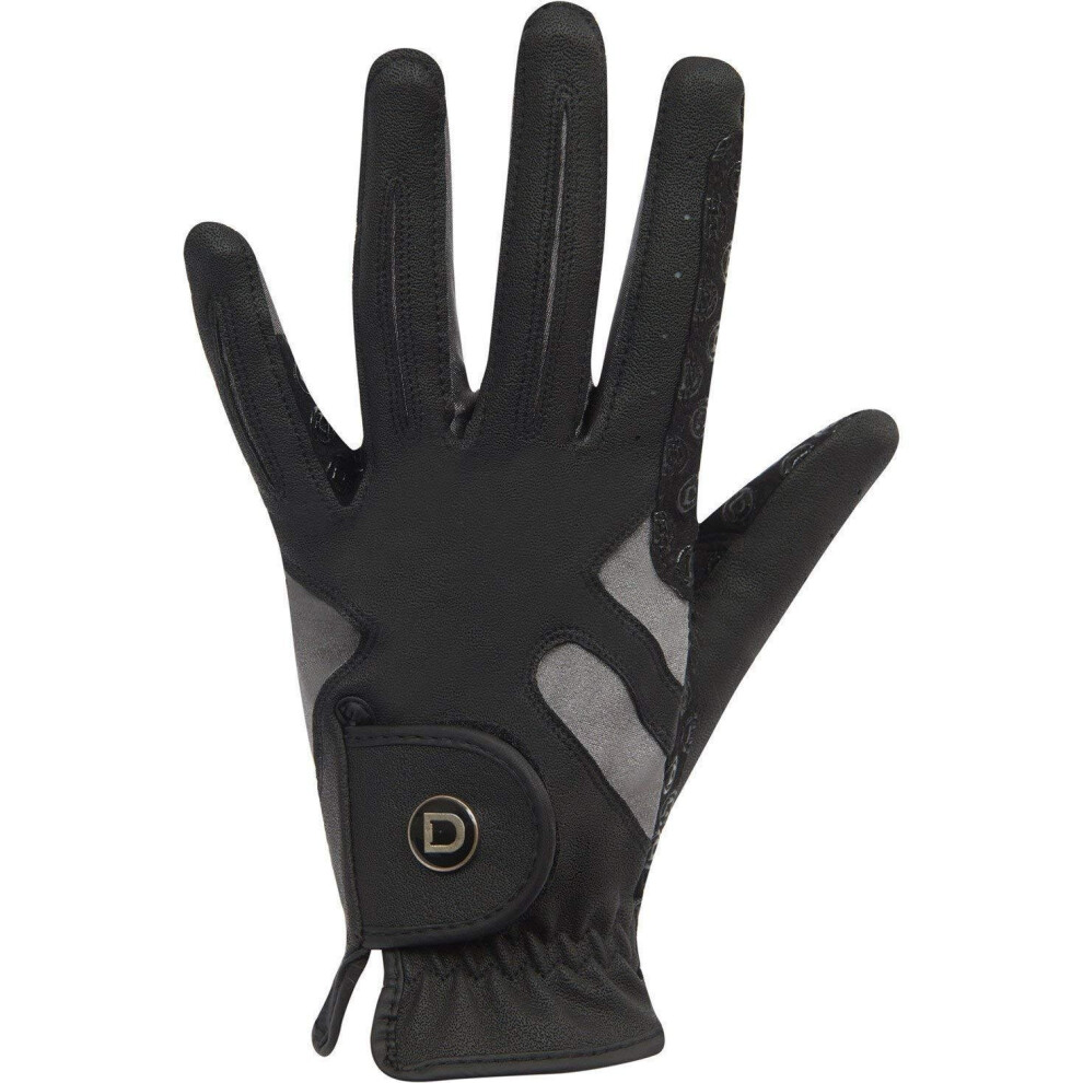 (Xlarge, Black/Grey) Dublin Unisex Cool-it Gel Touch Fastening Riding Gloves