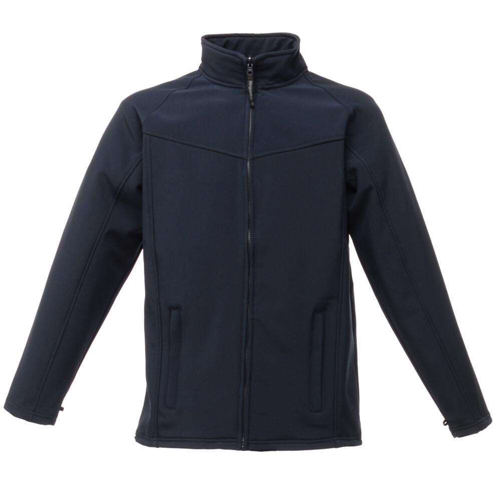 (L, Navy/Navy) Regatta Uproar Mens Softshell Wind Resistant Fleece Jacket