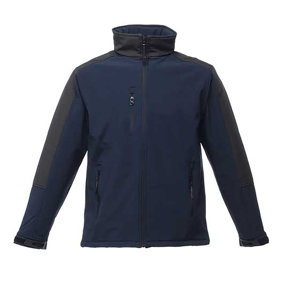 Regatta Professional Men's Water Repellent Hydroforce 3 Layer Membrane Hooded Softshell Jacket Navy, Size: L