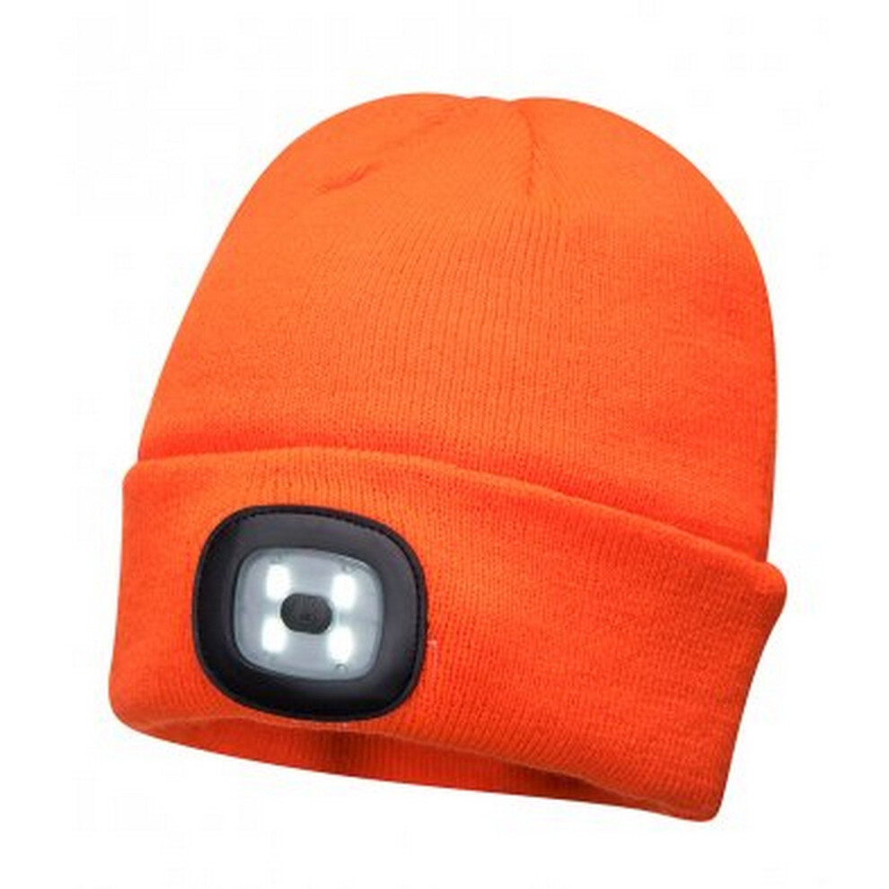 (One Size, Orange) Portwest Mens LED Head Light Beanie