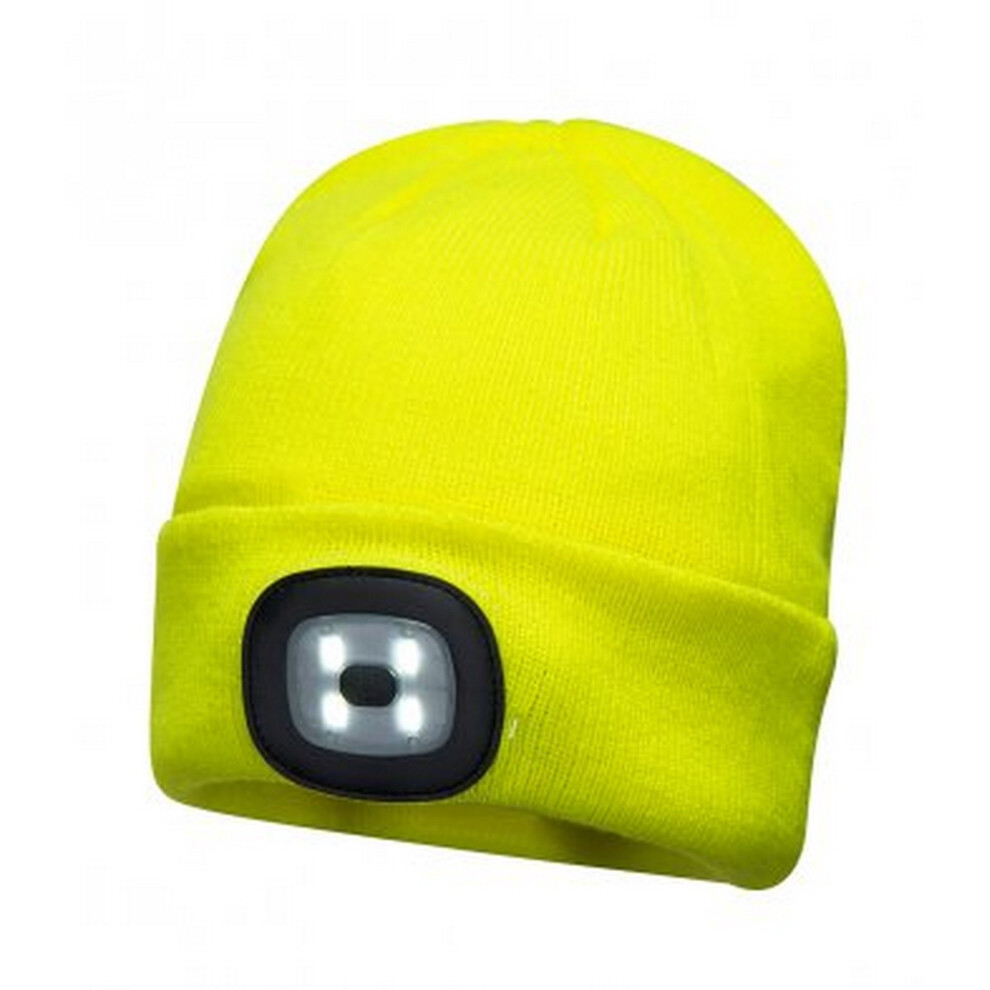 (One Size, Yellow) Portwest Mens LED Head Light Beanie