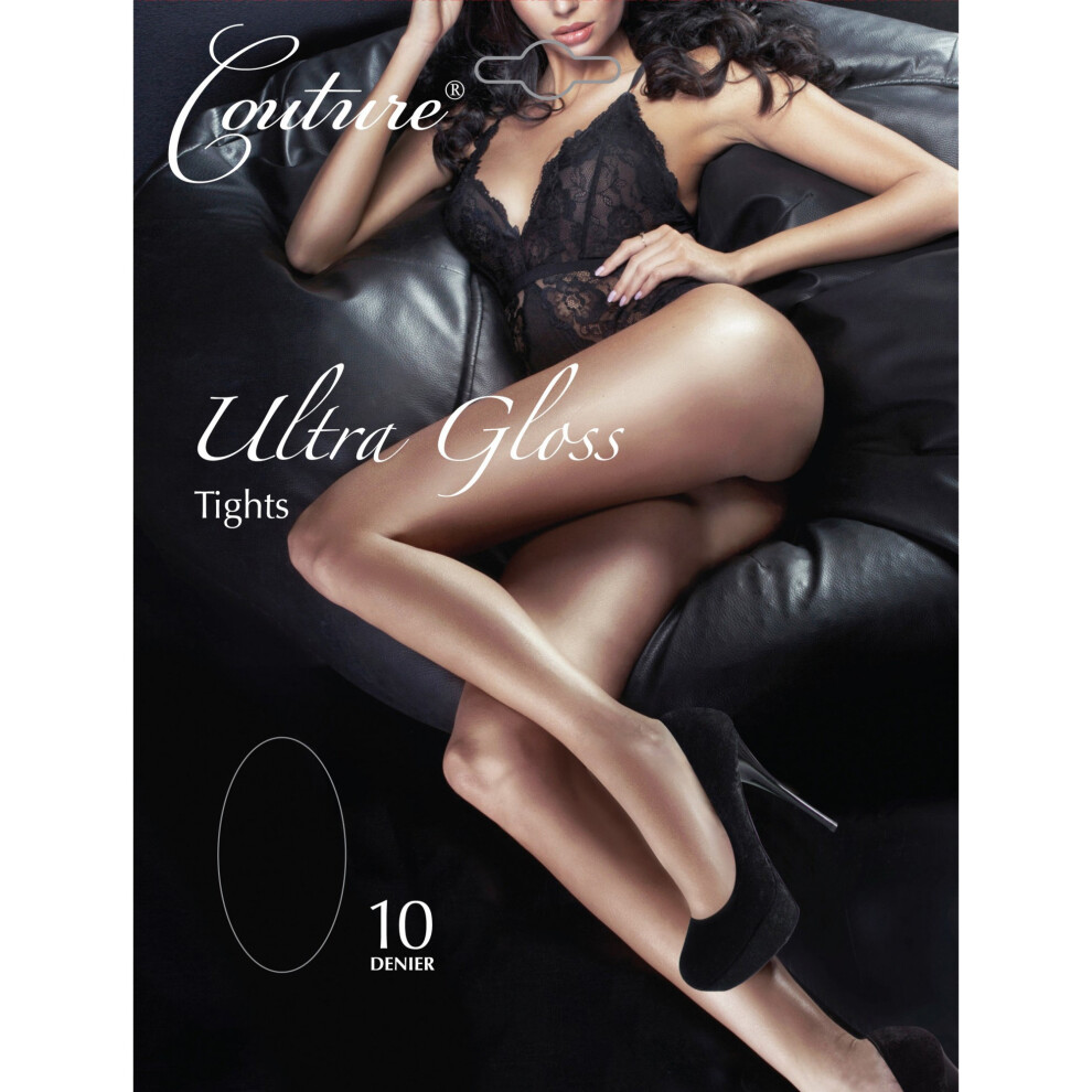 (Medium, Black) Couture Womens/Ladies Ultra Gloss Tights (1 Pair)