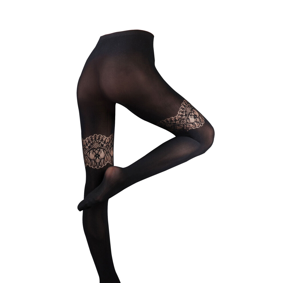 (Large, Black - Elizabeth) Couture Womens/Ladies Ultimates Tights (1 Pair)