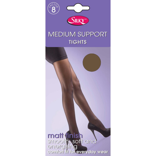 (Large (42”-48”), Nude) Silky Ladies Medium Support Tights (1 Pair)