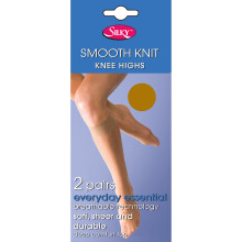 (One Size (UK Shoe 3-8), Honey) Silky Womens/Ladies Smooth Knit Knee Highs (2 Pairs)