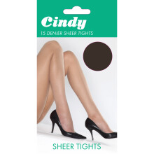 (X-Large (5ft6”-5ft10”), Barely Black) Cindy Womens/Ladies 15 Denier Sheer Tights (1 Pair)
