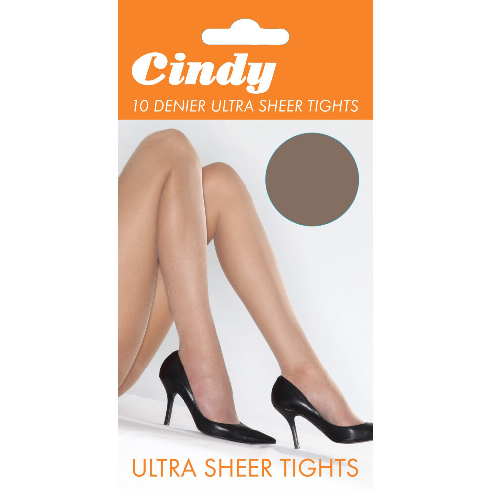 (Large (5ft6â-5ft10â), Paloma Mink) Cindy Womens/Ladies 10 Denier Ultra Sheer Tights (1 Pair)