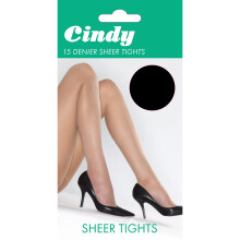(X-Large (5ft6”-5ft10”), Black) Cindy Womens/Ladies 15 Denier Sheer Tights (1 Pair)