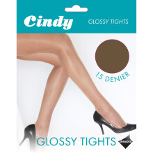 (Medium (5ft-5ft8”), Natural) Cindy Womens/Ladies 15 Denier Glossy Tights (1 Pair)