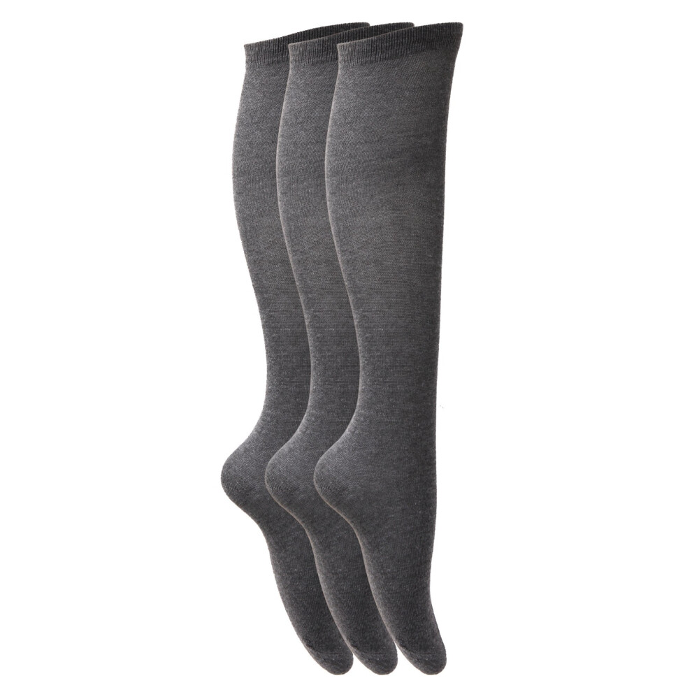 Plain Knee High School Socks (Pack Of 3)