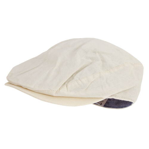 (L/XL, Cream) Tom Franks Mens Linen Flat Cap on OnBuy