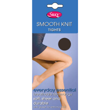 (Medium (36”-42”), Barely Black) Silky Womens/Ladies Smooth Knit Tights (1 Pairs)