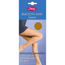 (Medium (36”-42”), Natural Tan) Silky Womens/Ladies Smooth Knit Tights (1 Pairs)
