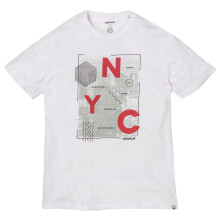 (Medium, White) Cat Lifestyle Mens NYC Tee