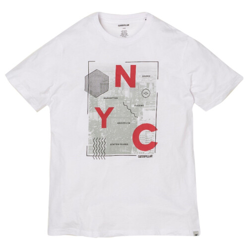 CAT (Medium, White) Cat Lifestyle Mens NYC Tee