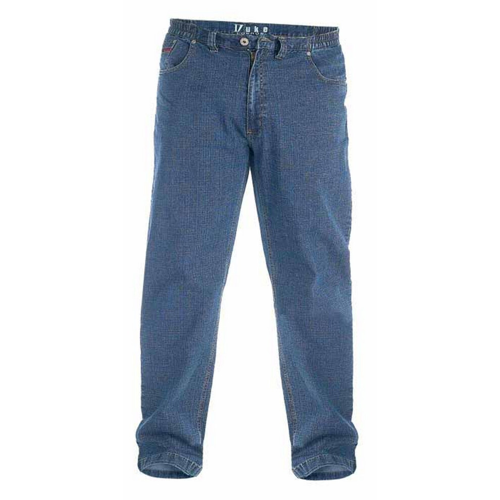 Duke (50R, Blue) London Mens Kingsize Bailey Elasticated Waist Jeans