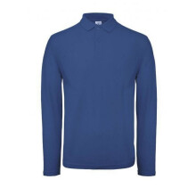 (4XL, Regal Blue) B&C ID.001 Mens Long Sleeve Polo