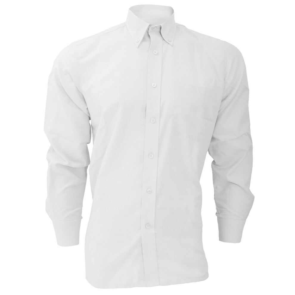 (15inch, White) Dickies Long Sleeve Cotton/Polyester Oxford Shirt / Mens Shirts