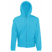 (L, Azure Blue) Fruit Of The Loom Men's Classic Hooded Sweatshirt