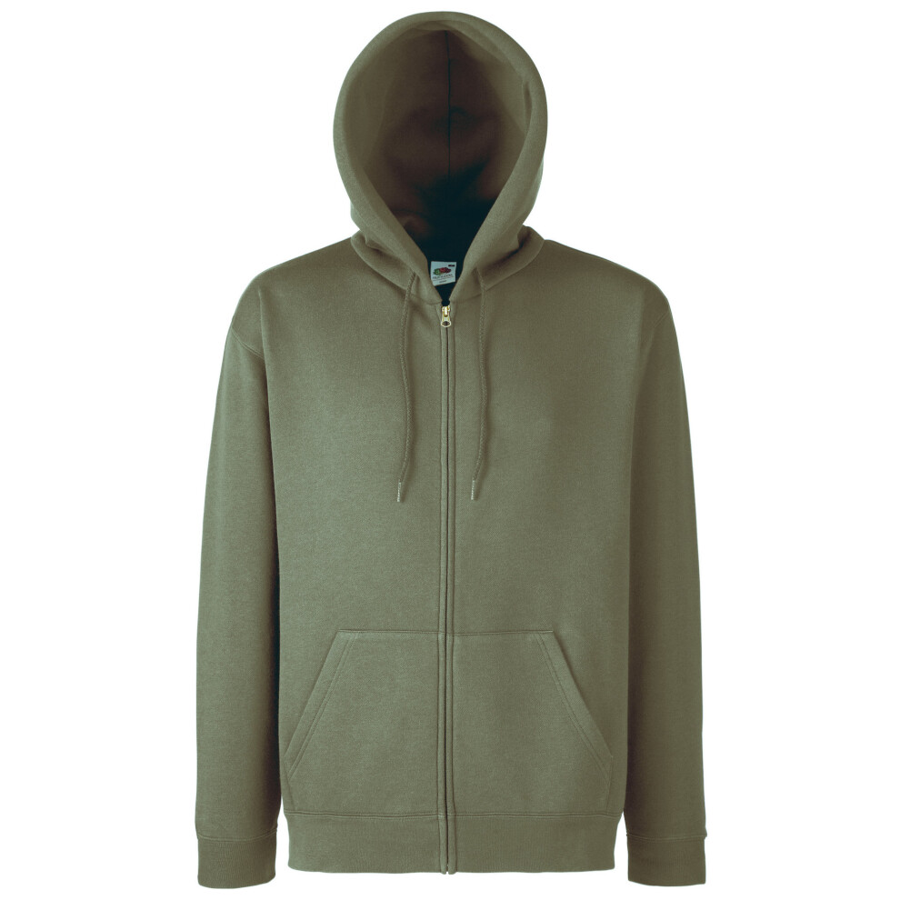 (M, Classic Olive) Fruit Of The Loom Men's Classic Hooded Sweatshirt