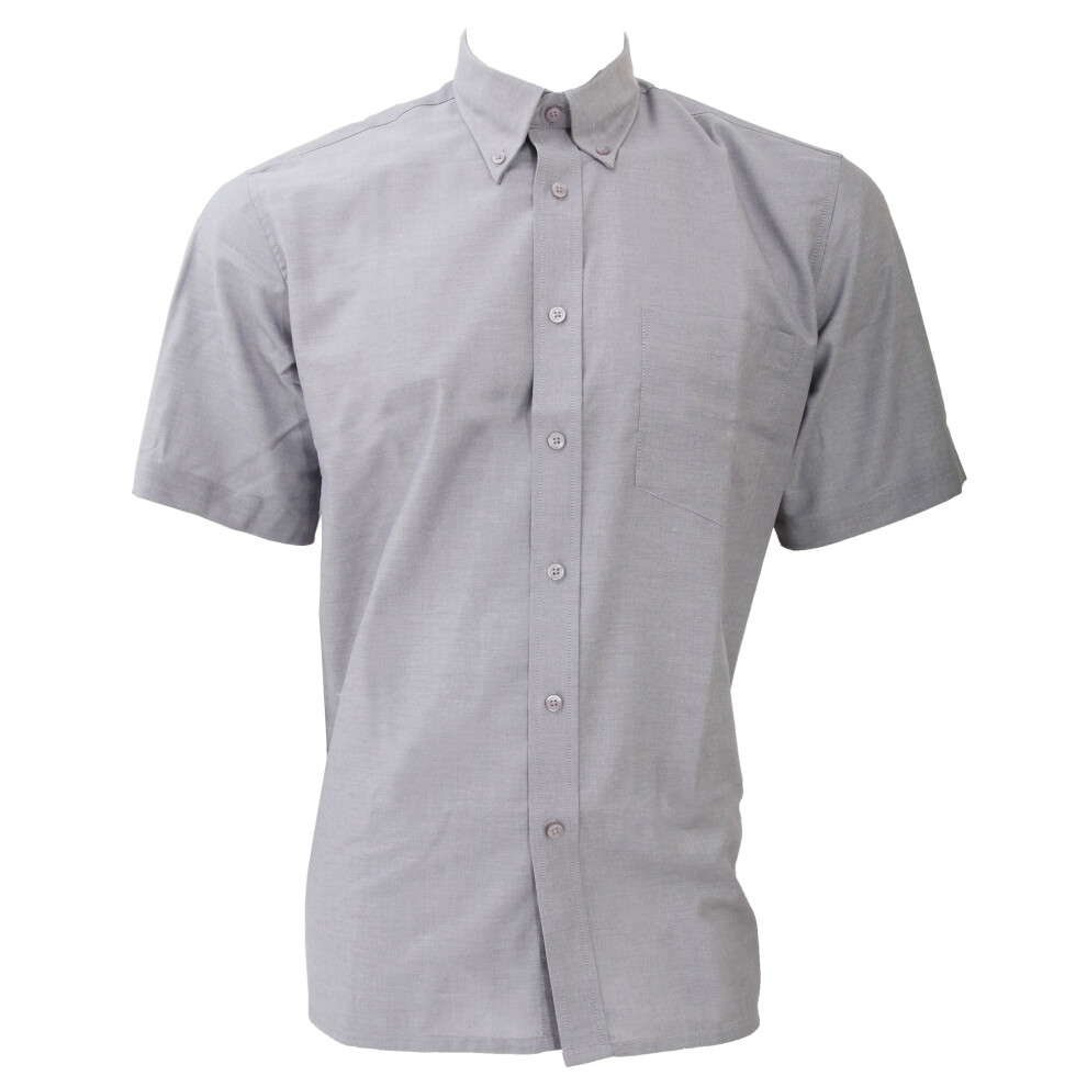 (15.5inch, Silver Grey) Dickies Short Sleeve Cotton/Polyester Oxford Shirt / Mens Shirts